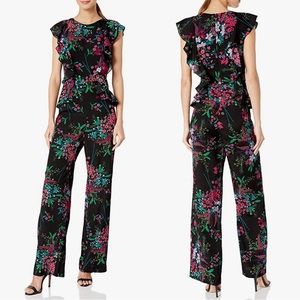 Trina Turk Floral Printed Ruffle Jumpsuit